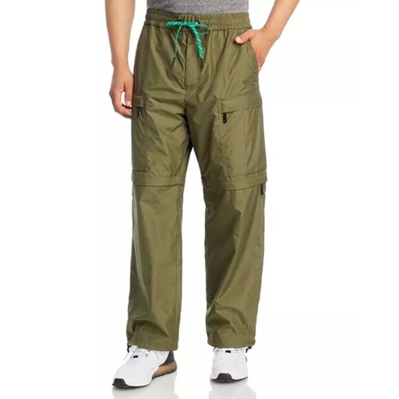 Moncler Grenoble Zip Off Cargo Pants Size Large Pantalone Sportivo Green Outdoor - Picture 1 of 12
